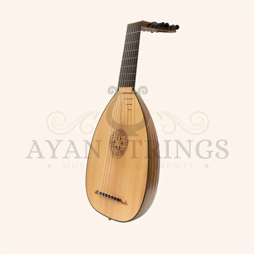 Muzikkon Renaissance Lute 8 Course Deluxe Right Hand After Hieber - Walnut - Stringed Instruments