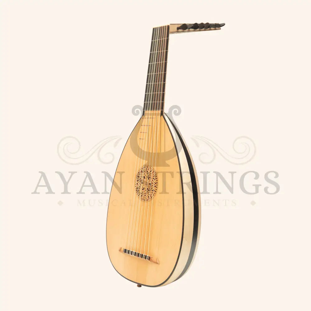 Muzikkon Renaissance Lute 8 Course Left Hand After Hieber - Maple/Ebony - Stringed Instruments