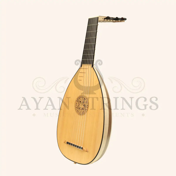 Muzikkon Renaissance Lute 8 Course Left Hand After Hieber - Maple/Walnut - Stringed Instruments