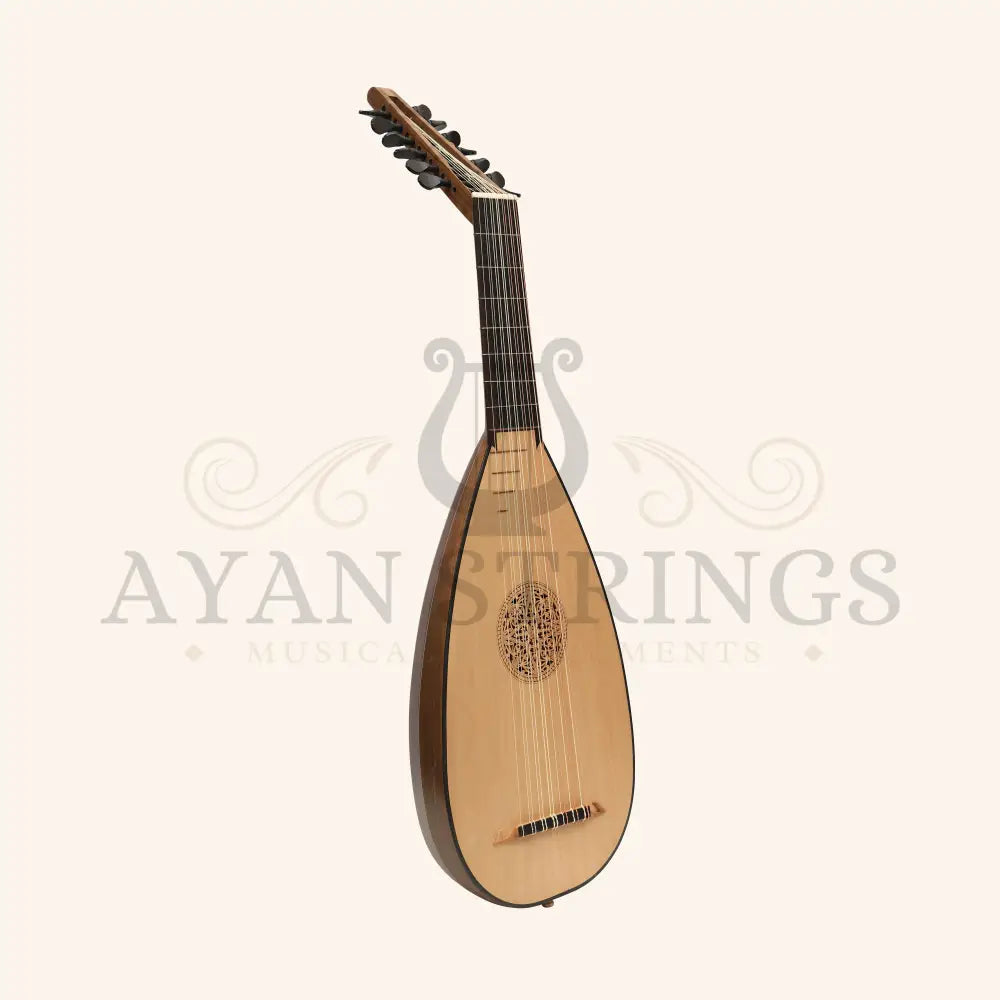 Muzikkon Travel Lute 7 Course Left Hand - Walnut - Stringed Instruments