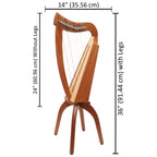 Muzikkon 15 String Trinity Cèilidh Harp Mahogany
