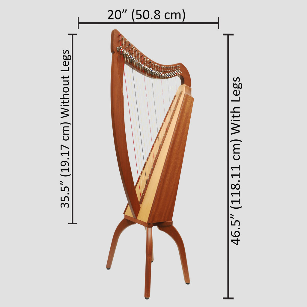 Muzikkon 24 String Trinity Cèilidh Harp Mahogany
