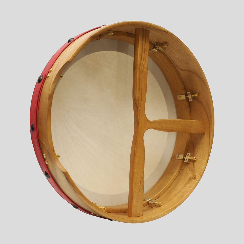 Muzikkon 16"X4" Heartland Tunable Irish Bodhran with T-BAR & Taped Finish Deep Tune