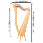 27 String Mchugh Harp Square Back
