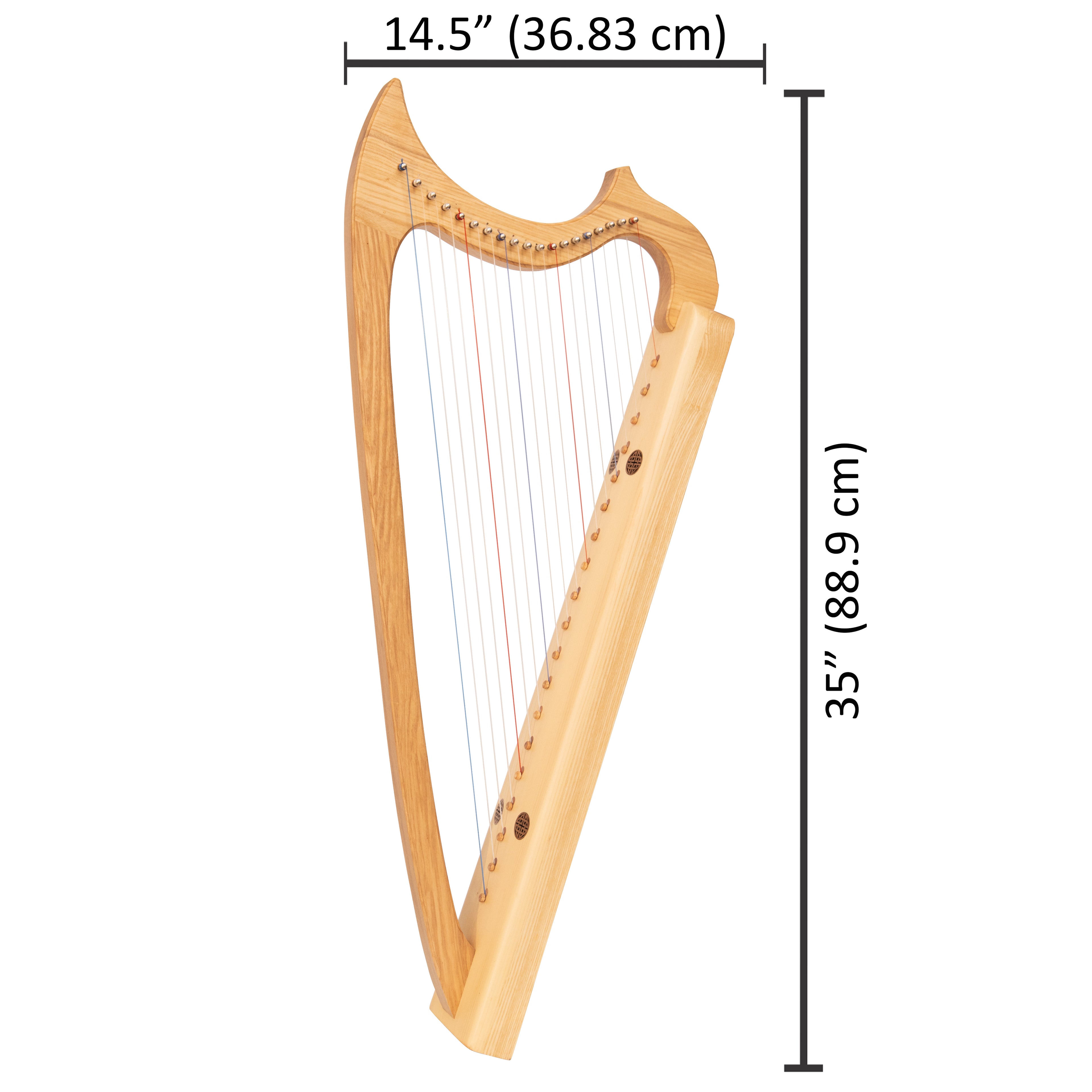 Muzikkon Gothic Harp 19 String Ashwood