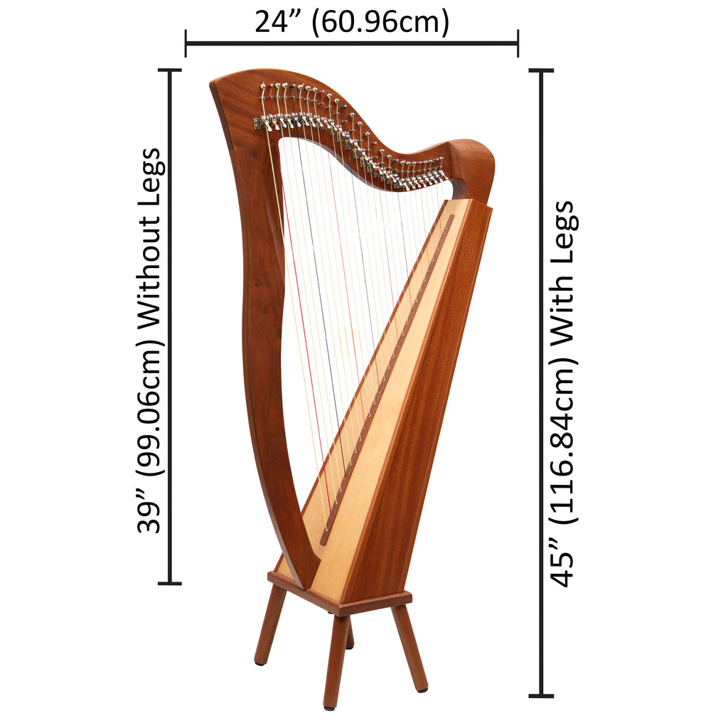 27 String Mchugh Harp Square Back