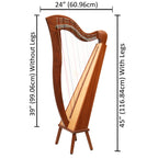 27 String Mchugh Harp Square Back
