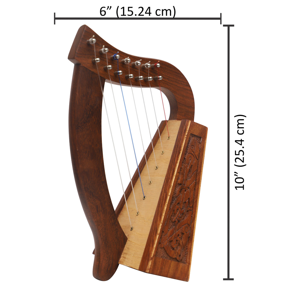 Muzikkon O'Carolan Harp, 7 String Rosewood Celtic Dragon