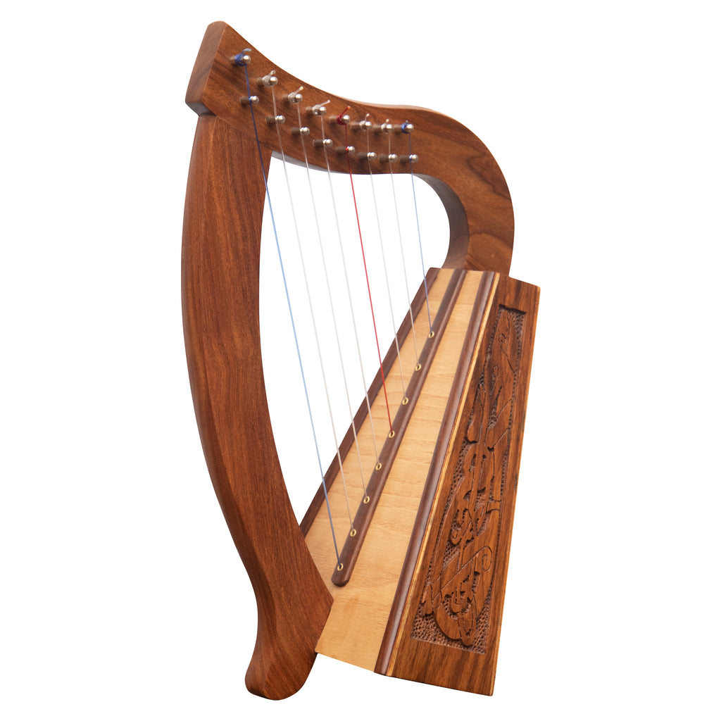 MUZIKKON O'CAROLAN HARP, 8 STRING ROSEWOOD CELTIC DRAGON