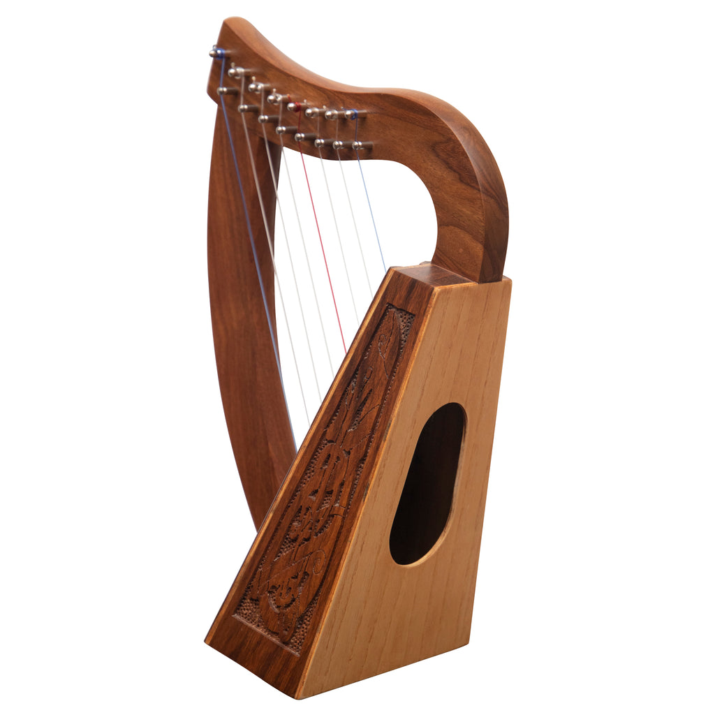 MUZIKKON O'CAROLAN HARP, 8 STRING ROSEWOOD CELTIC DRAGON