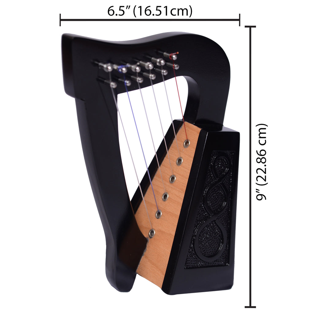 O'carolan Harp, 6 String Black Knotwork