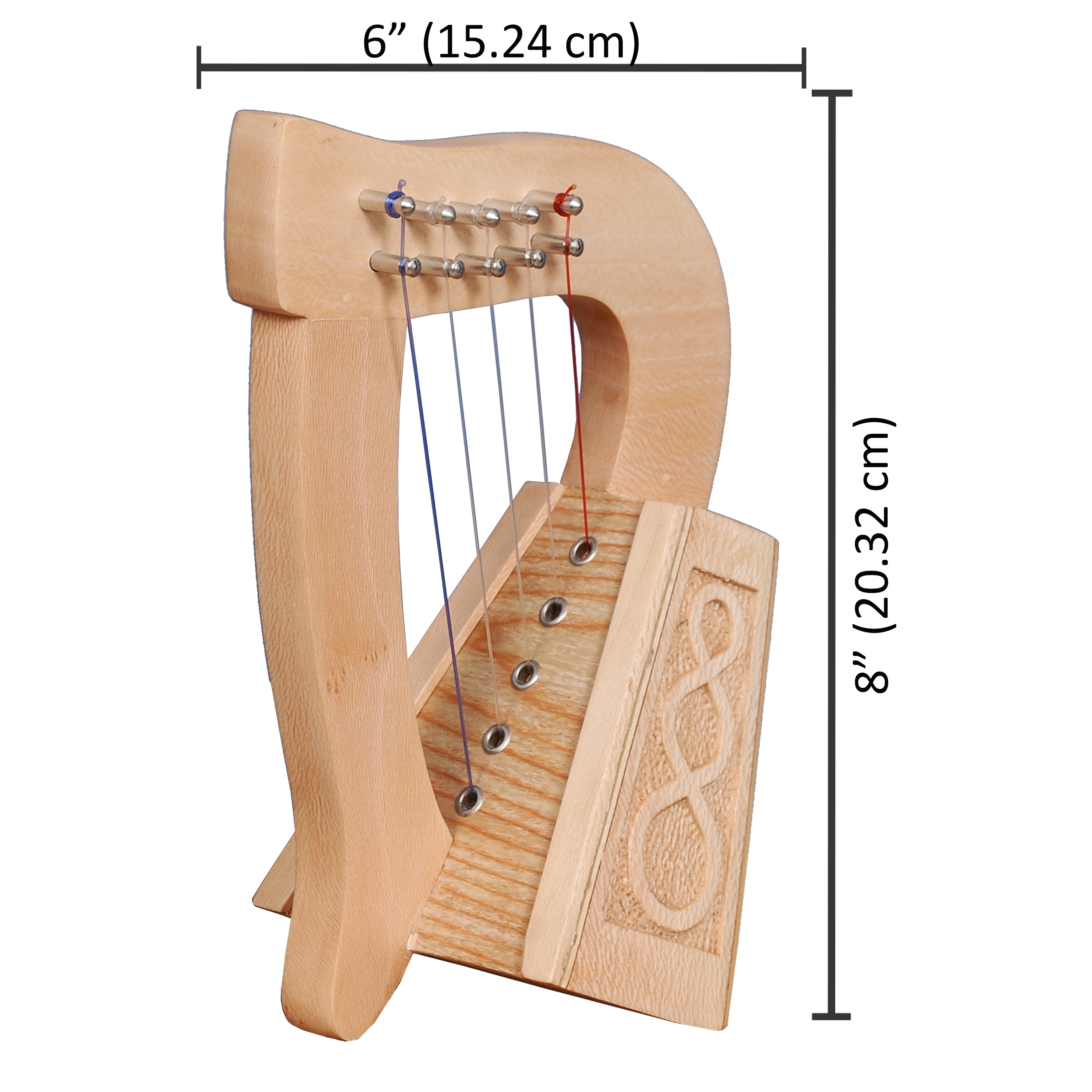O'Carolan Harp, 5 String Lacewood Knotwork