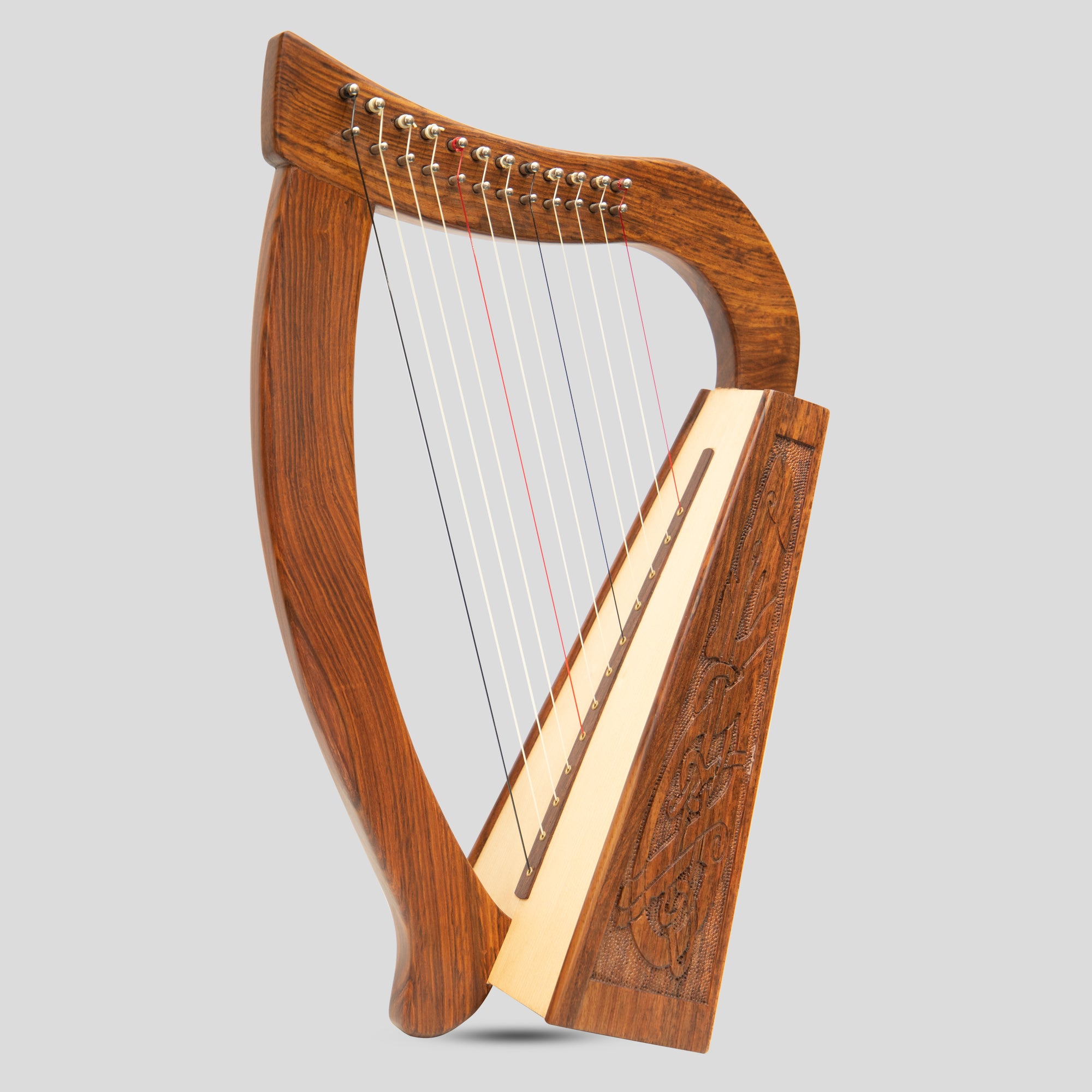 12 String O'Carolan Harp Celtic Dragon, Mini Celtic Harp
