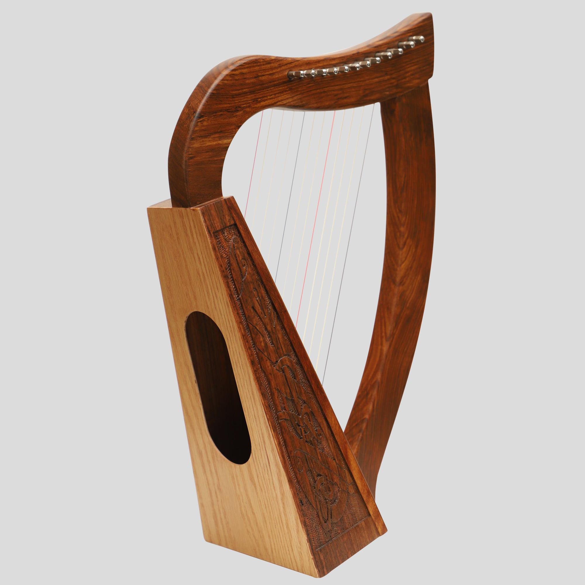 12 String O'Carolan Harp Celtic Dragon, Mini Celtic Harp