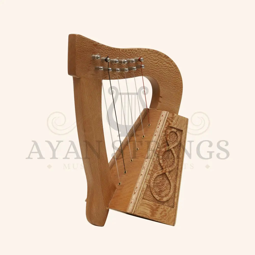 O’Carolan Harp 6 String Lacewood Knotwork - Stringed Instruments