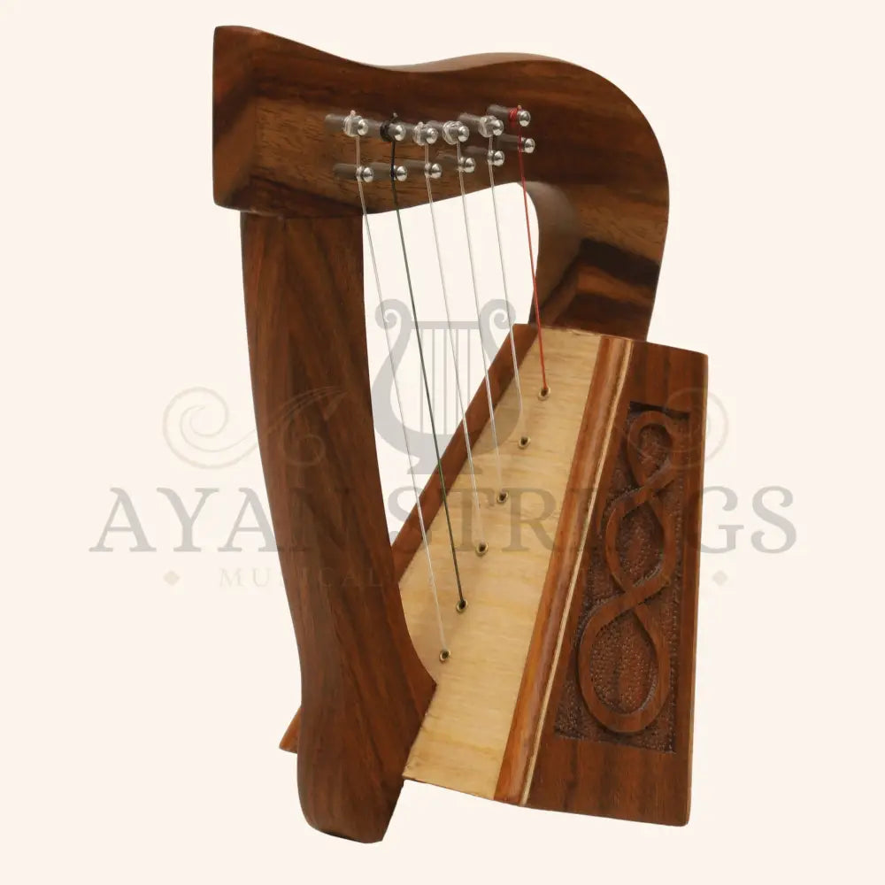 O’carolan Harp 6 String Rosewood Knotwork - Stringed Instruments