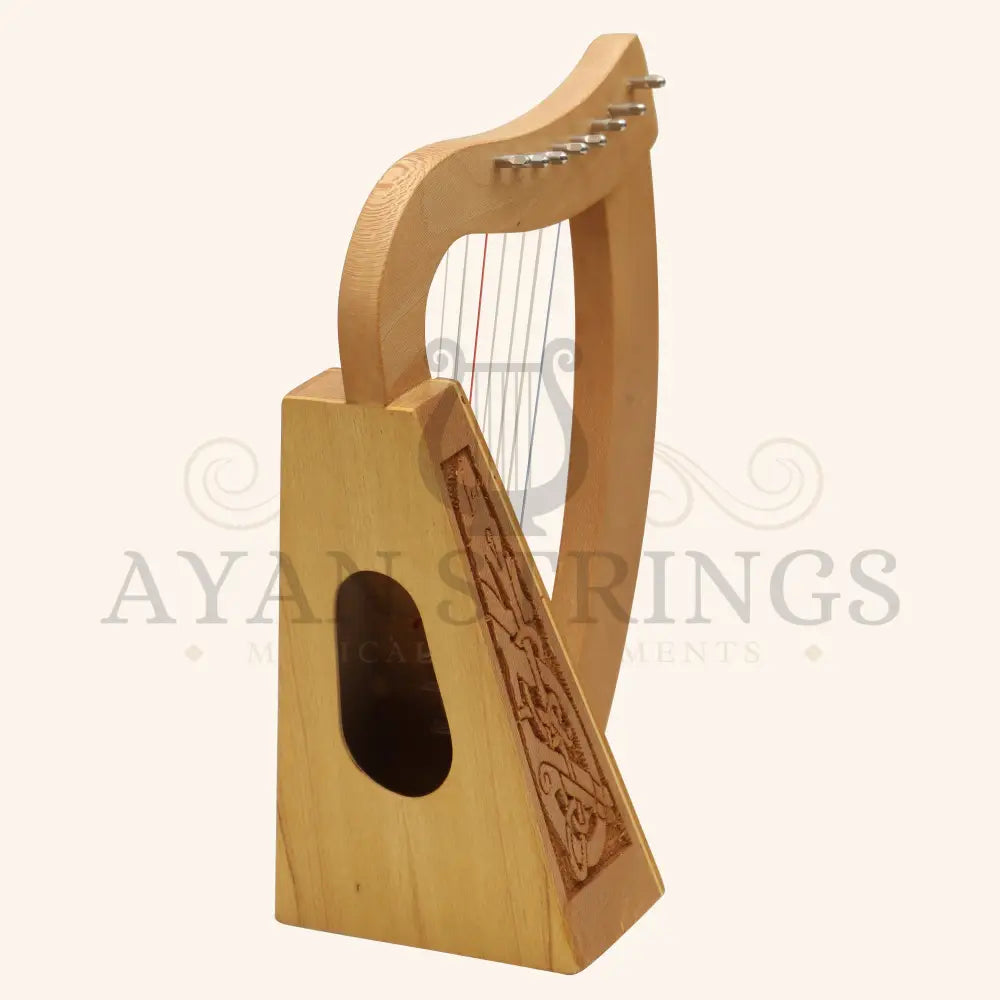 O’Carolan Harp 8 String Lacewood Celtic Dragon - Stringed Instruments
