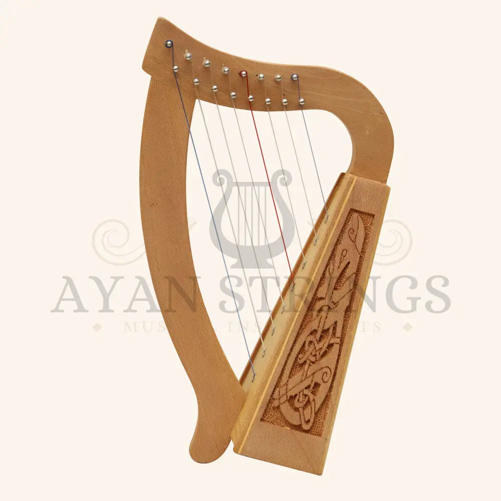 O’Carolan Harp 8 String Lacewood Celtic Dragon - Stringed Instruments