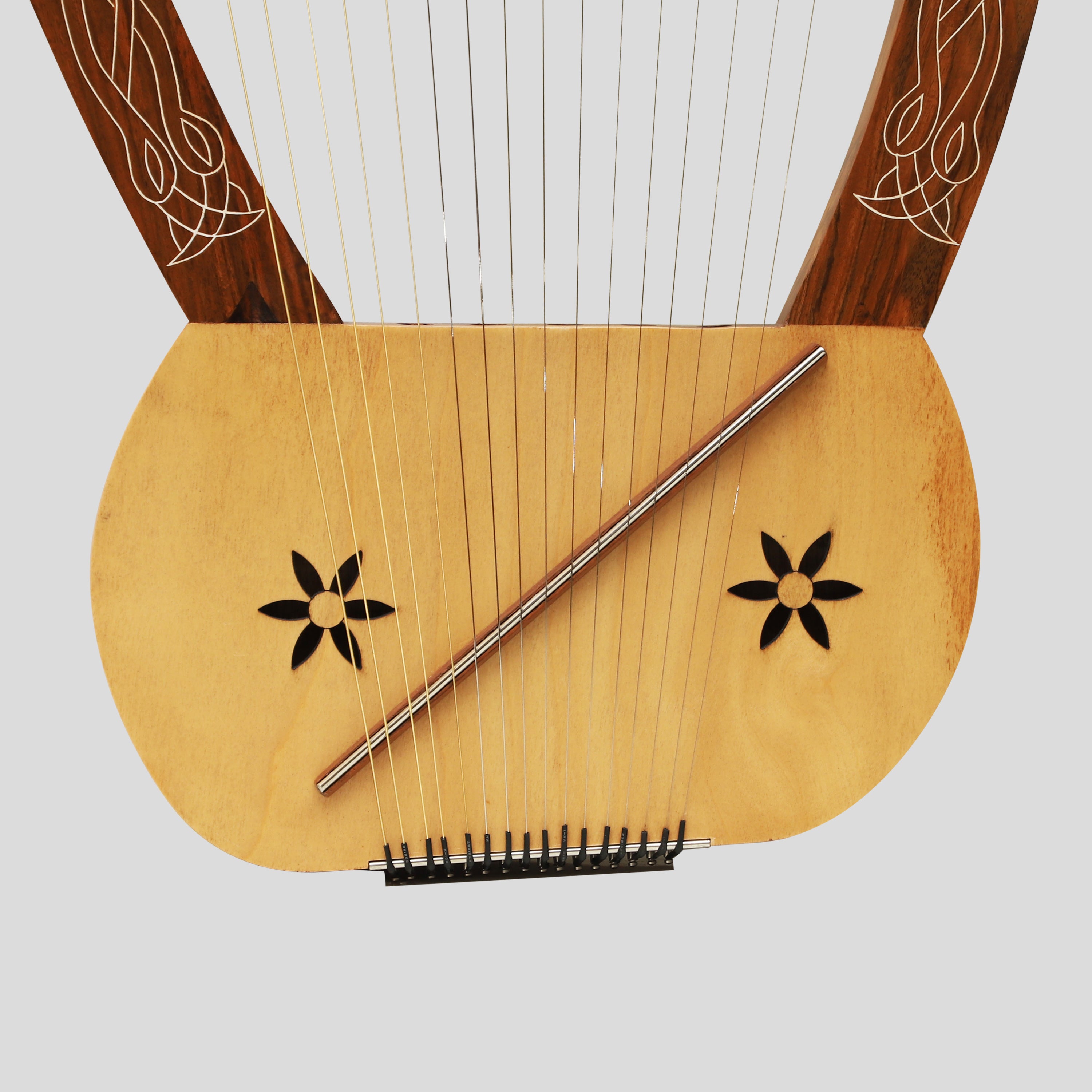 Muzikkon Lyre Harp 16 String Rosewood